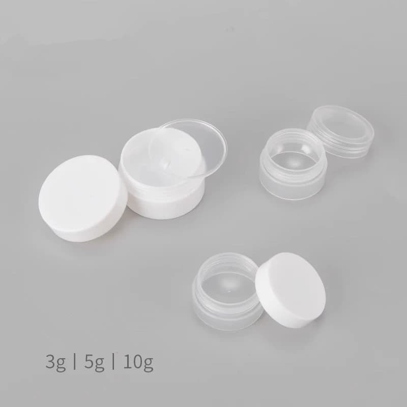 500 Pezzi Vasetti Vuoti in Plastica da 3g/5g/10g, Contenitori Portatili per Campioni, Ombretto, Crema, Balsamo Labbra, Vasetto per Trucco