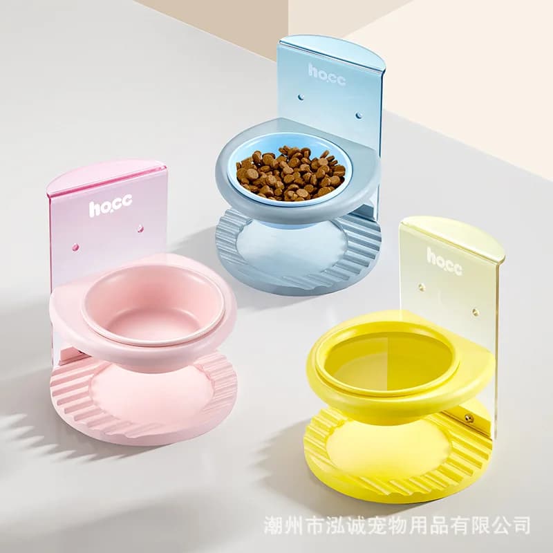 DSA ceramic cat bowl cat eating plate kitten food basin raised frame neck protector adjustable dog pet bowl