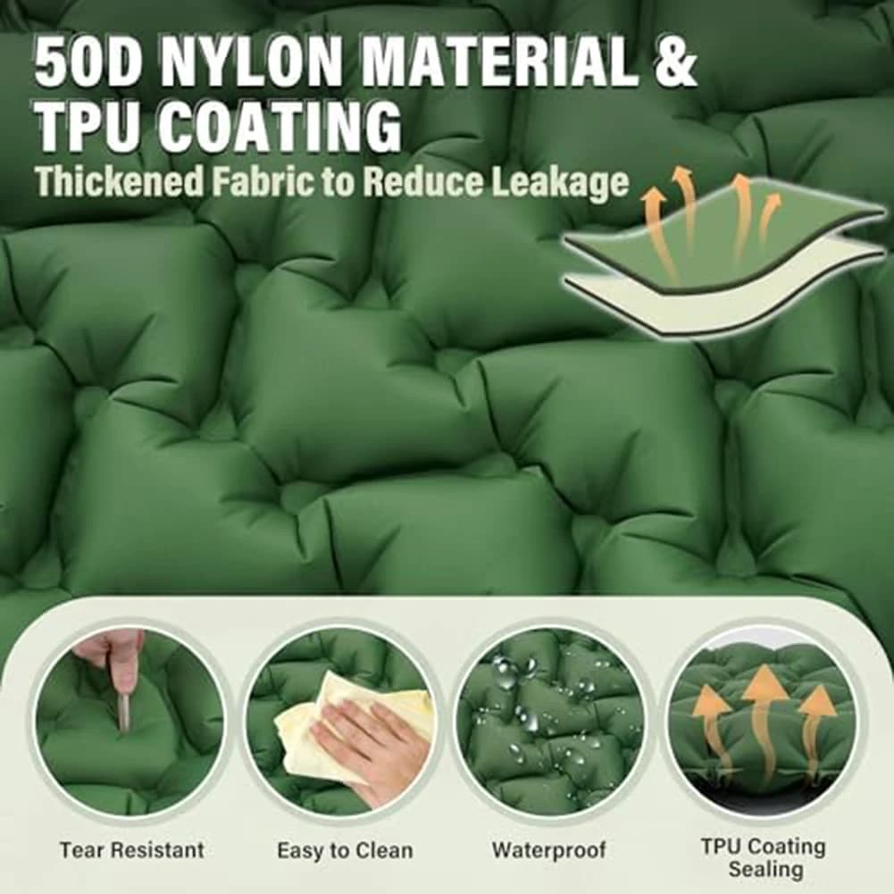 Camping Trips Camping Pad Ergonomic Sleeping Pad Button Connection Feature Compact Storage Bag Maple-Shaped Air Core