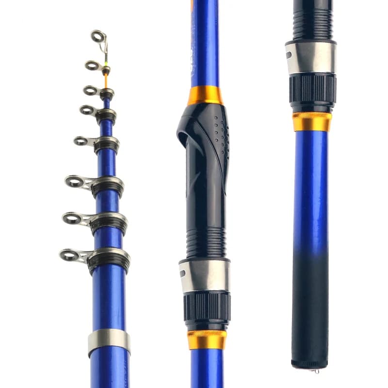 JOSBY Canna da Spinning telescopica per pesca su roccia 3.0M/2.7M/2.4M/2.1M /1.8M/1.5M Mini canna da pesca ultraleggera da viaggio portatile