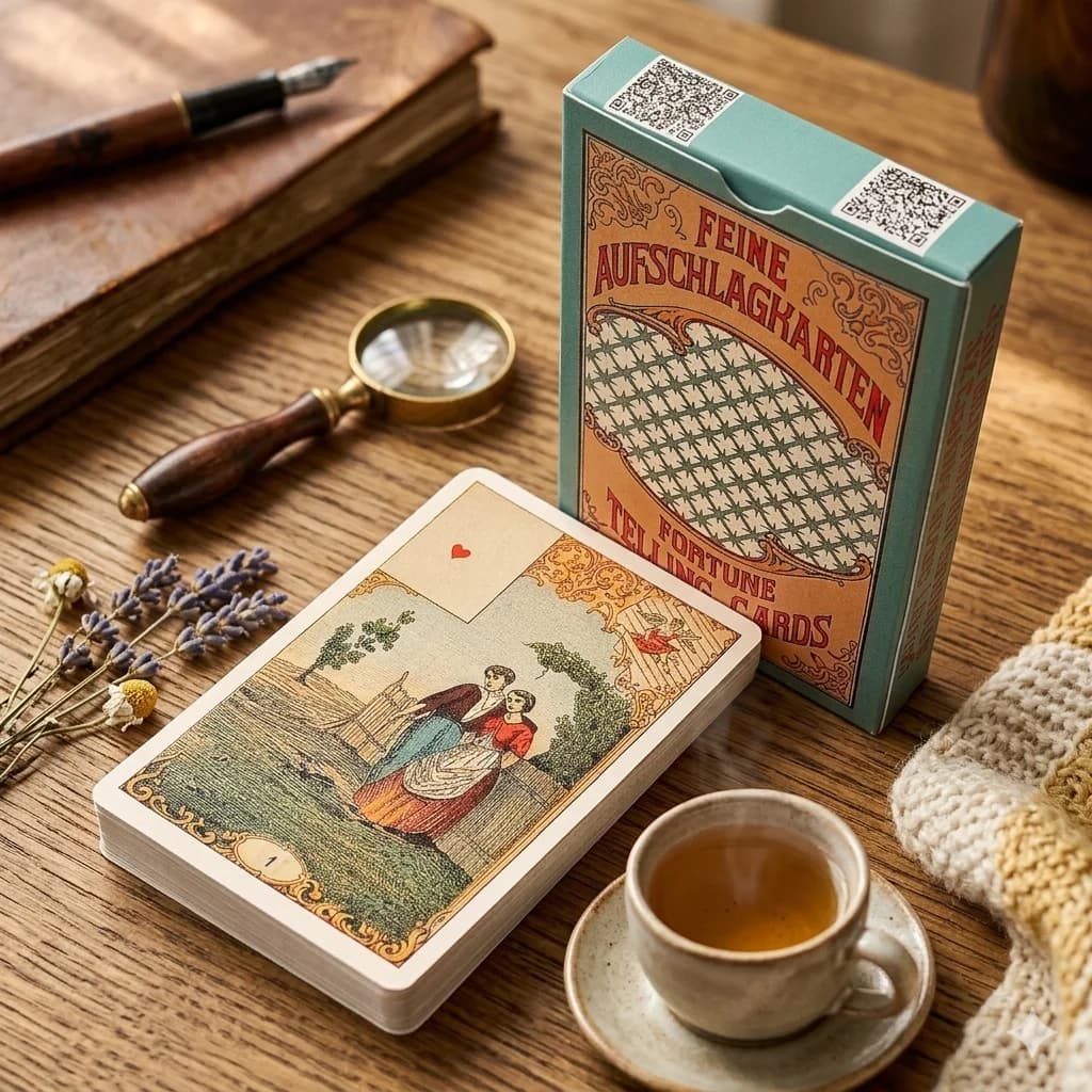 Carte Antiche Vintage per la Predizione del Destino, Mazzo di 32 Carte Oracolo Le Jeu Du Destin Antique, Carte Tradizionali per Cartomanzia 9*6cm