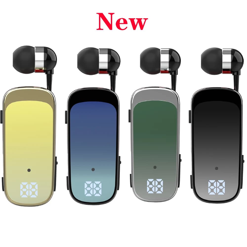 Cuffie Orecchie in loto con filo Auricolare Bluetooth con filo Retrattile Musica aziendale Promemoria vibrazione 20 ore Collegare 2 telefoni