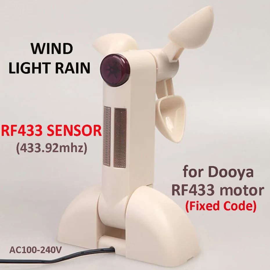 Sensore pioggia eolico wireless intelligente, trasmettitore di segnale RF433, solo per motore per tende Dooya RF433, finestra aperta e chiusa automatica