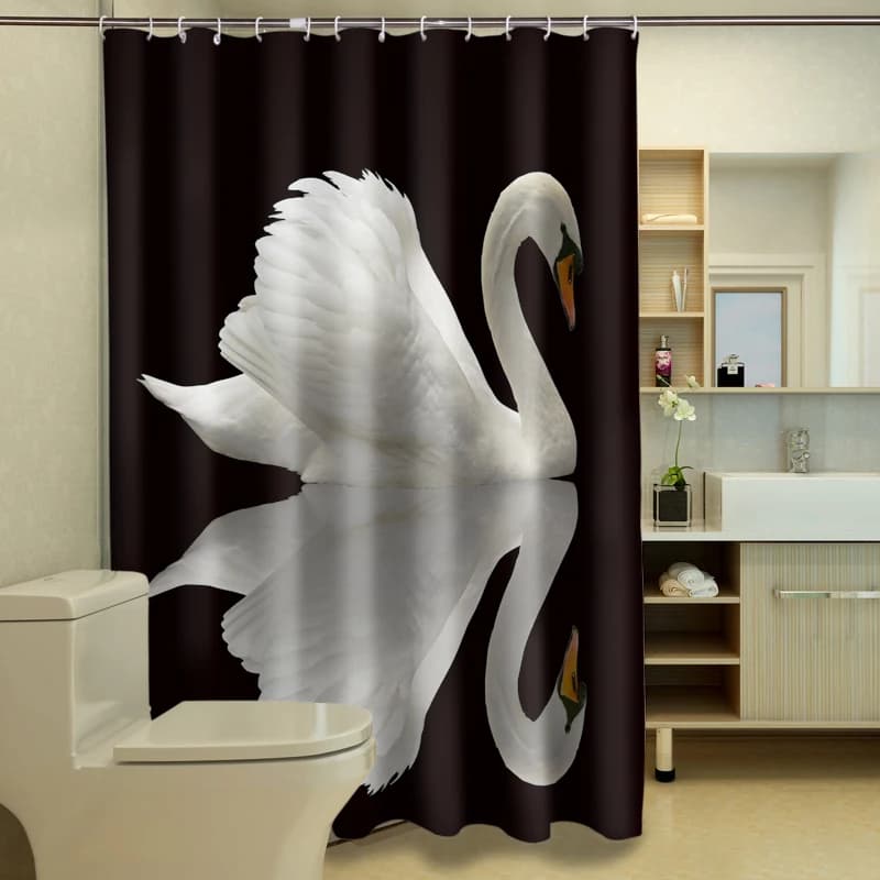 Tende da doccia modello The Bonny Swans Tenda da bagno Comoda tenda da bagno addensata impermeabile e antimuffa