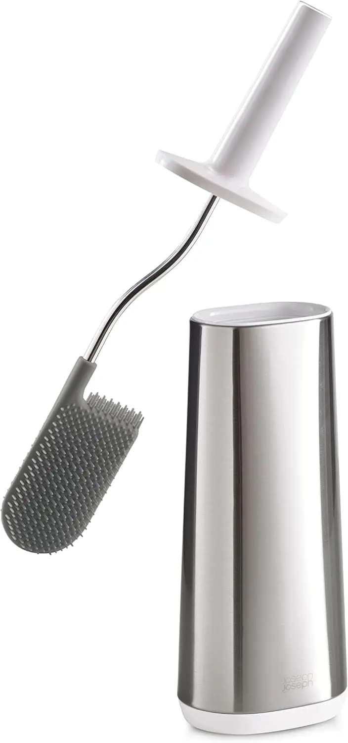 Spazzola per WC Flessibile con Supporto Sottile, Design in Acciaio Inossidabile Anti-Goccia per una Facile Pulizia