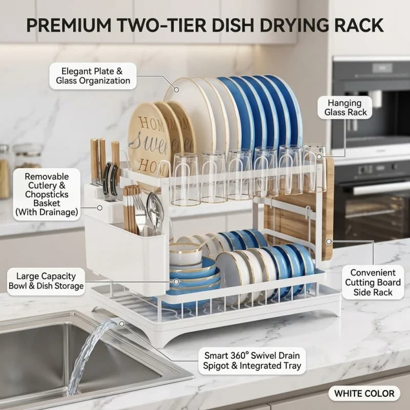 Premium dishes from Kitchen, Multifunctional shelves for Plates, Bowls and Bacchettes