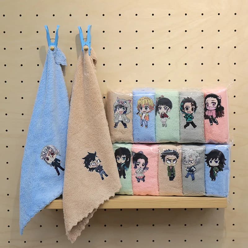 5 pezzi di asciugamani ad asciugatura rapida Demon Slayer Anime Kawaii, portatili, assorbenti, leggeri e resistenti per nuoto, yoga, corsa, viaggi