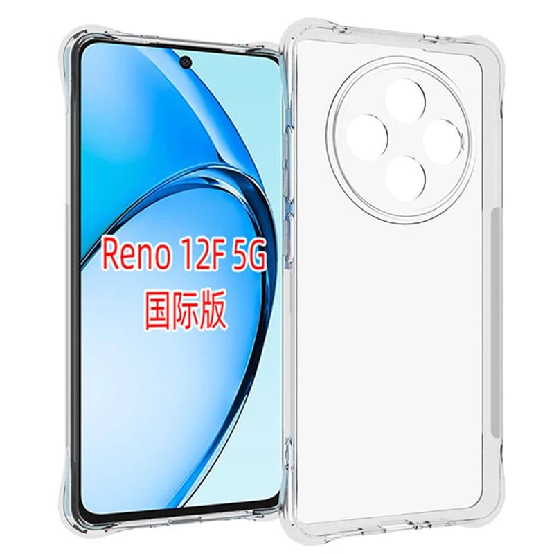 Oppo Reno12 F 12F CPH2637 Custodia Air Cushion Antiurto Trasparente Airbag Cover posteriore in silicone Custodia morbida per telefono per Oppo Reno 12F CPH2637