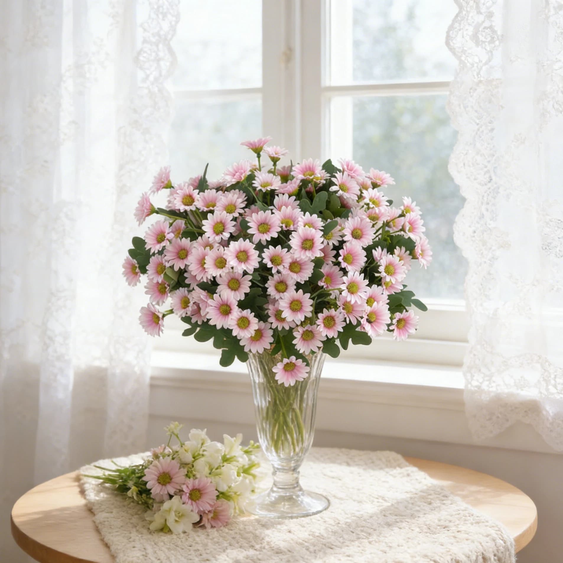Ghirlanda di Fiori Artificiali in Seta Margherita per Decorazioni Fai da Te, Regali, Casa, Stanza, Tavolo, Giardino, Feste, Matrimoni, Artigianato e Oggetto Scenico