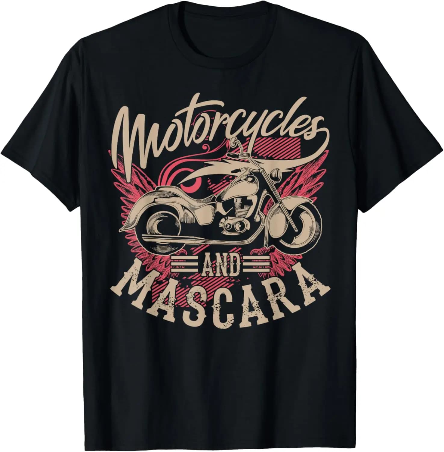 Motociclette e mascara | T-shirt regalo per l'amante del motore del trucco carino