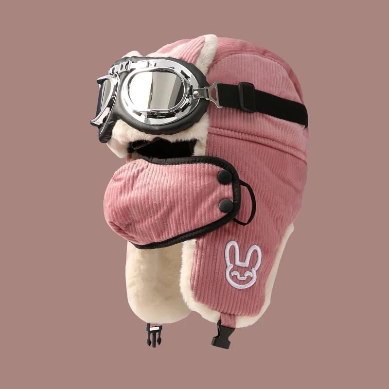 Flying hat for men and women, winter cycling for young people, windproof glasses, Lei Feng hat, warm winter hat for ear protection