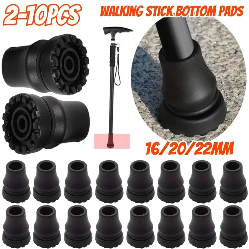 2-10 pz 16-22mm tappo in gomma antiscivolo bastone da passeggio stampella Cane fondo Pad copertura protezione arrampicata escursionismo Trekking punta del palo