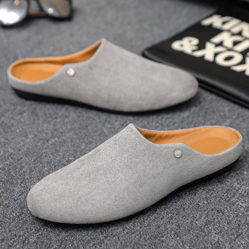 Fipatbu Ciabatte Unisex in Pelle con Punta Chiusa, Taglie Grandi, Estive e Primaverili, Slip-on, Basse, Comode e alla Moda