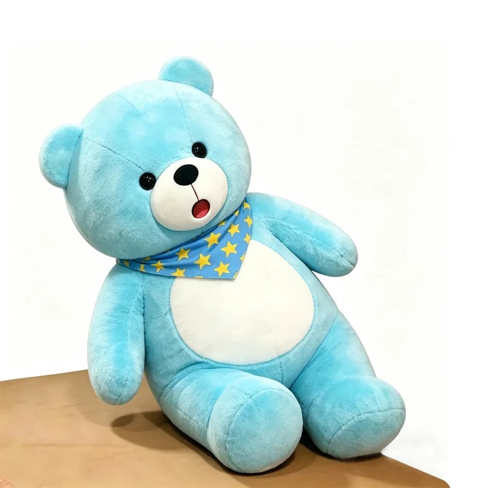 37-40CM Blue Star Scarf Teddy Bear Plush Toy Ideal Gift for Children as a Festive or Birthday Present