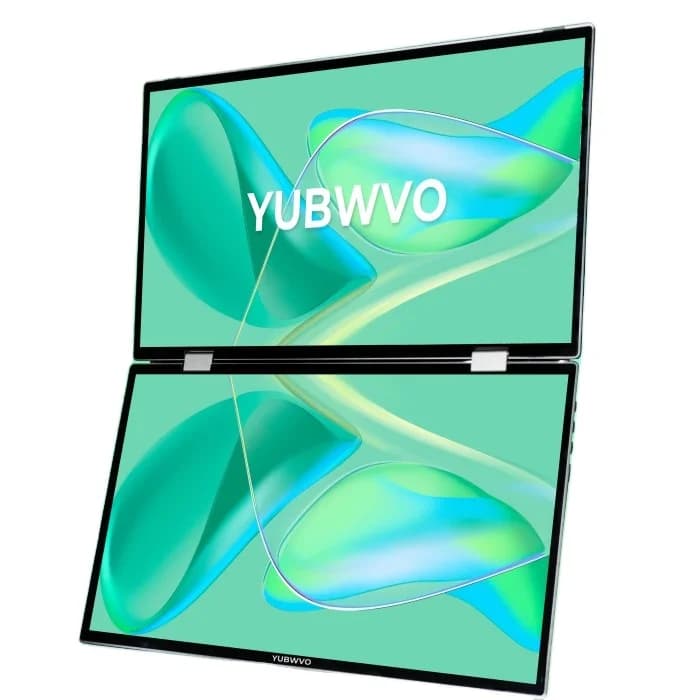 Triple Screen Monitor Portable Dual 15.6" 1080P FHD IPS Touch Screen LCD Monitors 360° Rotation USB-C Laptop Monitor