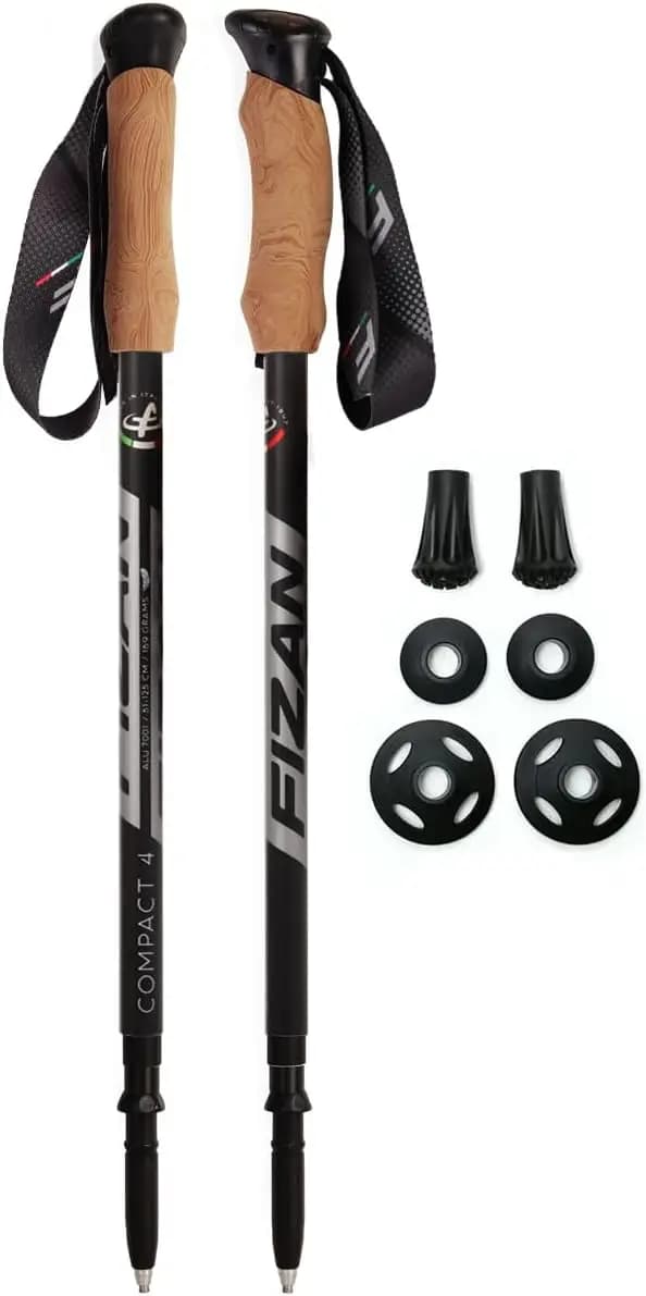 Adjustable Ultralight Trekking Sticks - 6.0 oz, Hiking and Backpacking Folders with EVA Grips