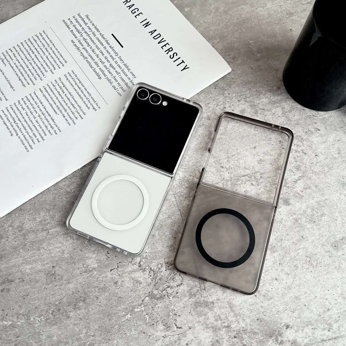 Flip8 Luxury Matte for Magsafe Magnetic Clear Case for Samsung Galaxy Z Flip 8 7 FE 6 5 4 Frosted Hard PC Ultra Slim Cover