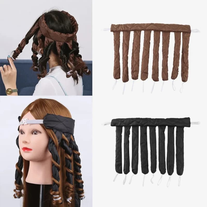 Hairdresser with octopus-shaped heat band - Do it yourself at night, without heat, for curls effortlessly, hair styling tools