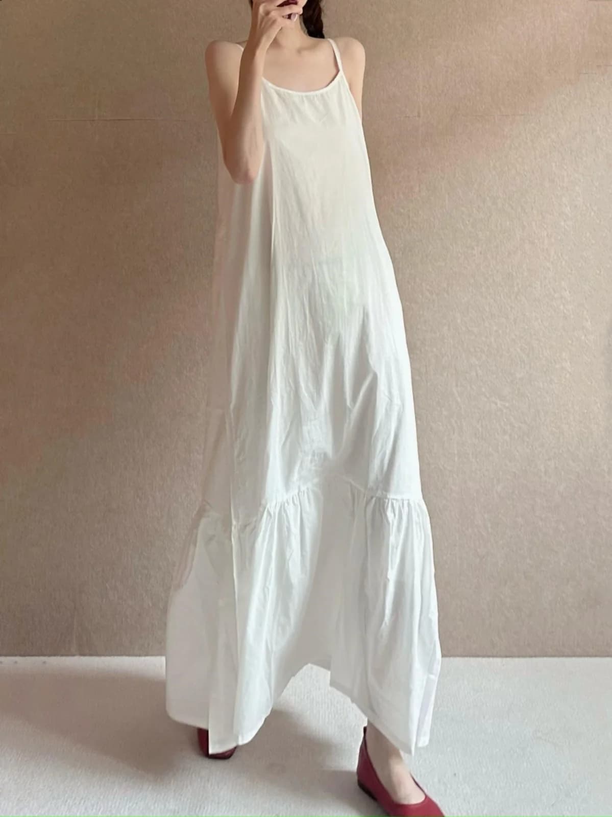 White Fish Tail Skirt Cotton Linen Sleeveless Vest Dress Slimming Long Summer New Arrival Women's Casual Style Fashion Dress