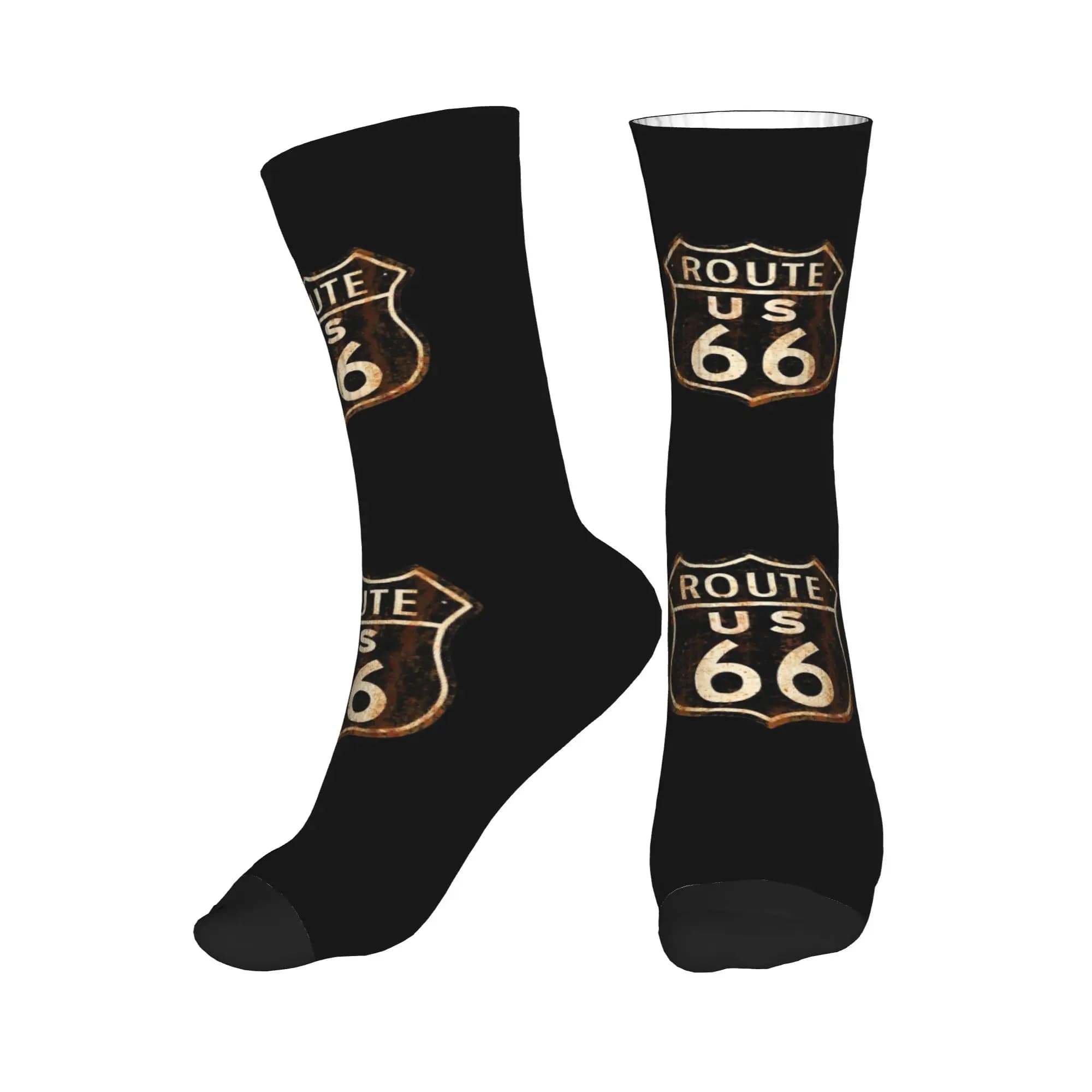 Cool US Route 66 Socks for Men and Women, Sports Socks with 3D California Sign Printing