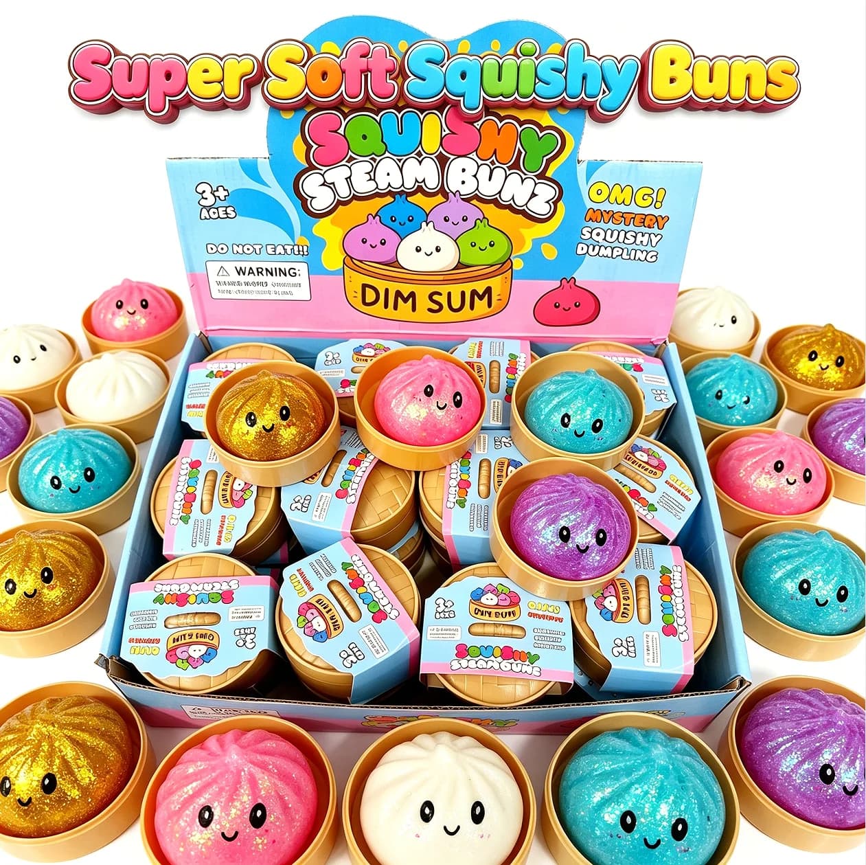 Glitter Colorful Dumpling Squishy Toy Simulated Squeeze Reliever Relaxing Anxiety Relief Antistress Happiness Enhancer Soft Toy