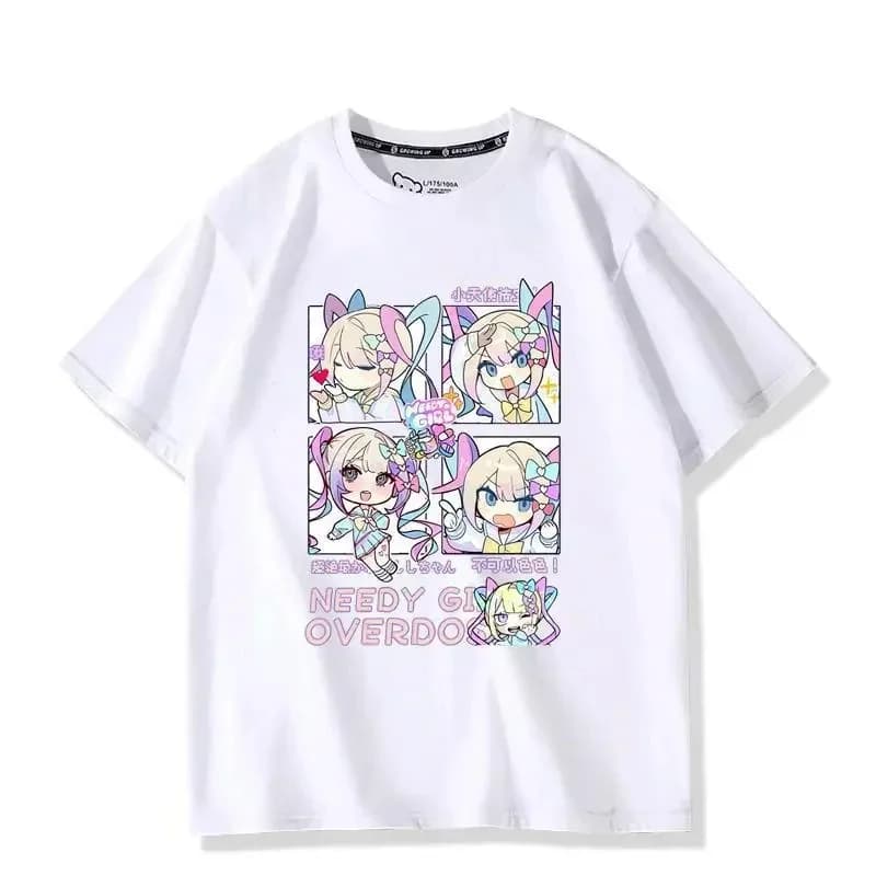 (#^.^#) 2026 New NEEDY GIRL OVERDOSE Kangel Oversize T-shirt Manga Graphic Tee Women Cute Top Men Short Sleeve Summer →_→LOOK ME
