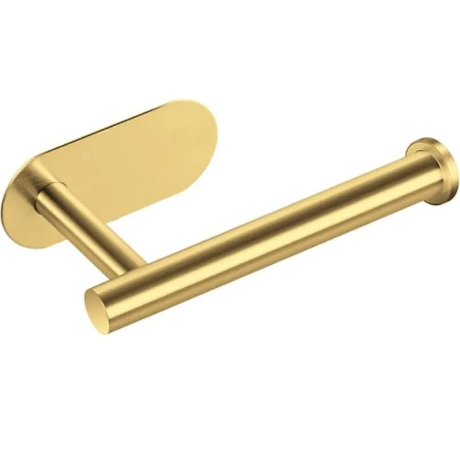 Toilet Paper Holder, Self Adhesive Toilet Paper Roll Holder No Drilling Wall Mount for Kitchen, Bathroom, Toilet, Brushed Stain