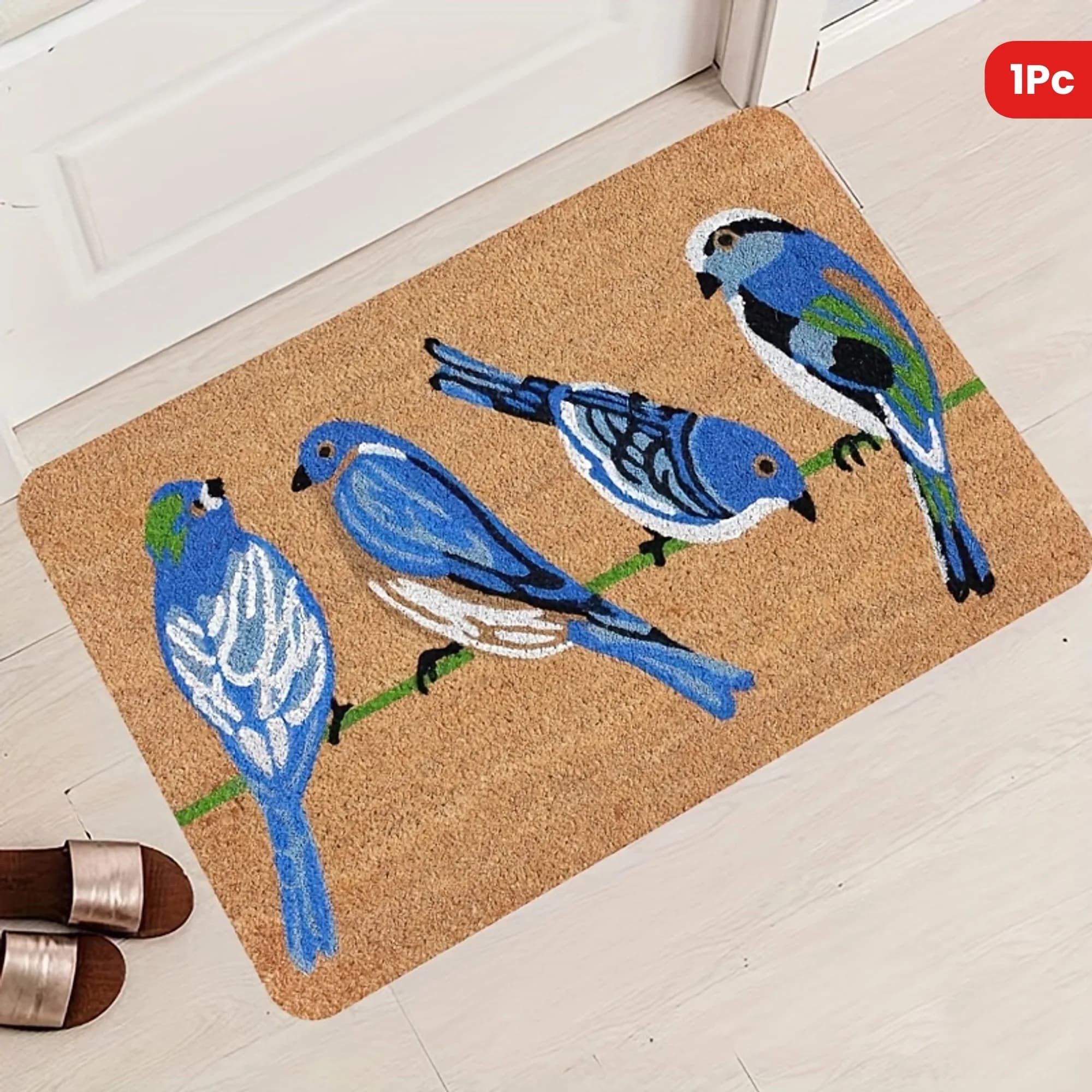 1PC Blu Uccelli Modello Tappetini per porte Tappeti da cucina Antiscivolo Design pop Tappeti per soggiorno Tappetino da bagno Tappeto per la casa Lavanderia Decor
