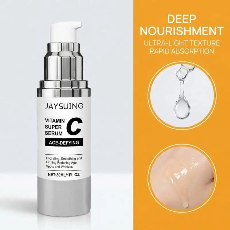 Jaysuing Siero viso alla vitamina C Siero delicato idratante, nutriente e levigante per la pelle