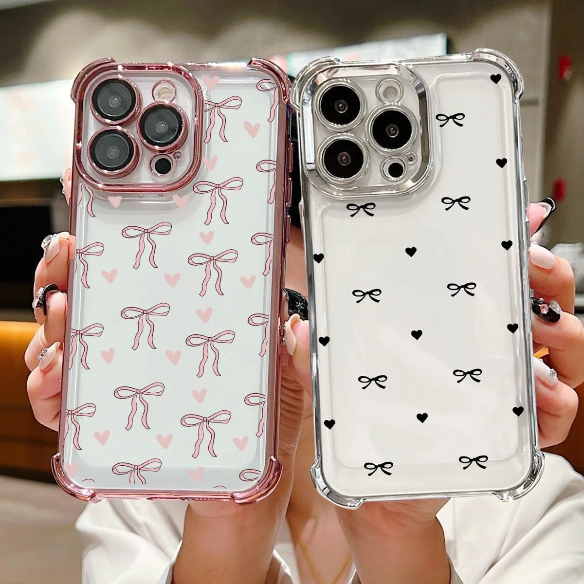Case for Xiaomi Note 15 14 13 Pro Plus 5G 12 11S 4G Redmi 15C 15 14C 12C 10C with Airbag, Black, Heart, with Flake, Carina