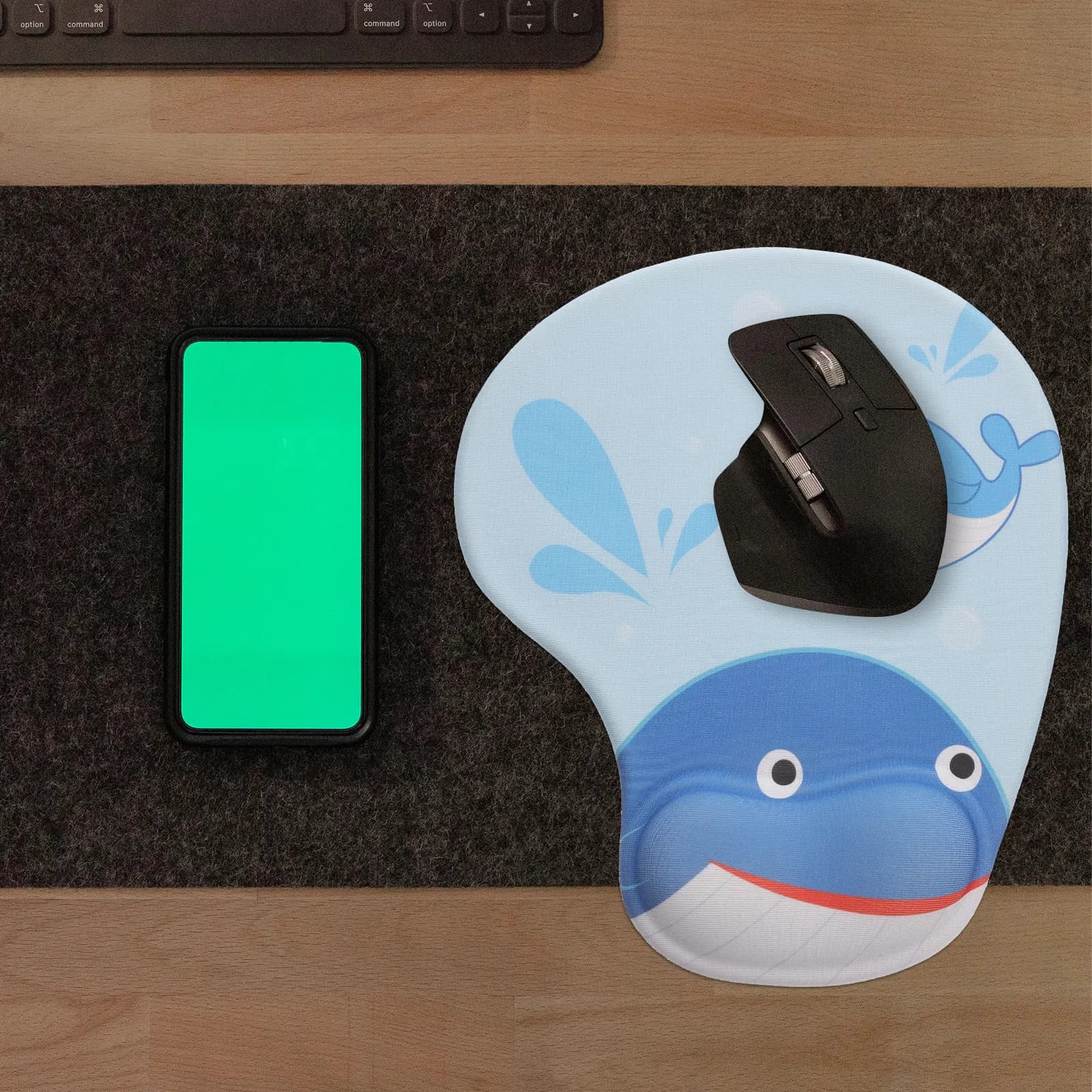 Tappetino per Mouse Ergonomico Antiscivolo in Silicone a Forma di Squalo Cartoon, Supporto per Polso per Ufficio, Gaming, Casa, Decorazione Laptop
