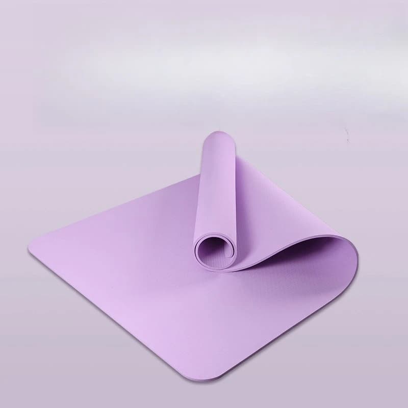 Anti-slip wide yoga mat - TPE fitness mat for beginners, 6/8/10 mm exercise mat with transport belt for home and gym