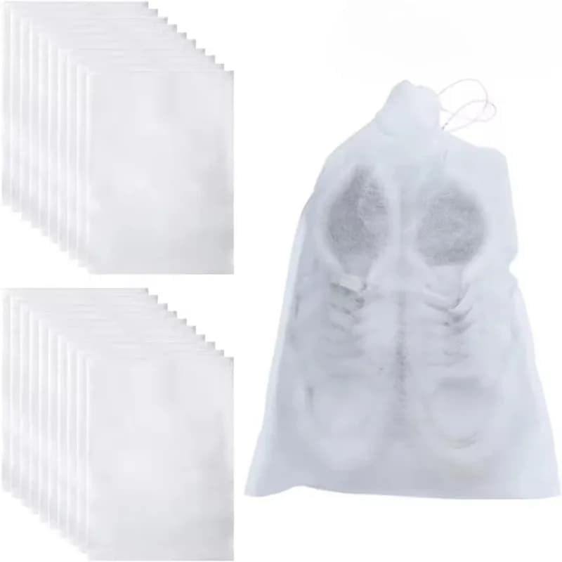 5/10/20PCS Shoe Storage Bag White Home Travel Non-woven Fabric Drawstring Dustproof and Yellow Proof Air Drying Bag Shoe Cover