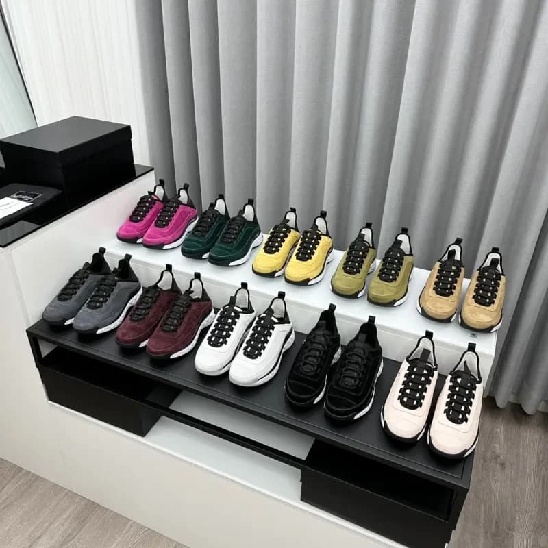 Nuovi Stili 2023 Sneakers di Marca, Scarpe Sportive in Maglia con Lacci, Suola Spessa Rialzata, Scarpe Casual in Pelle