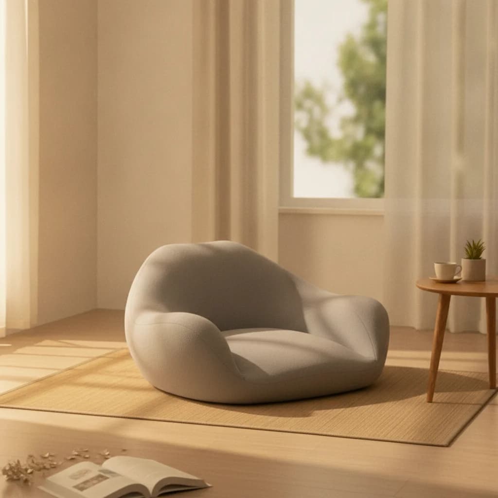 Meditation Chair Memory Foam Floor Cushion with Backrest Meditation Cushion Padded Seat Supportive for Adults, Tatami Room