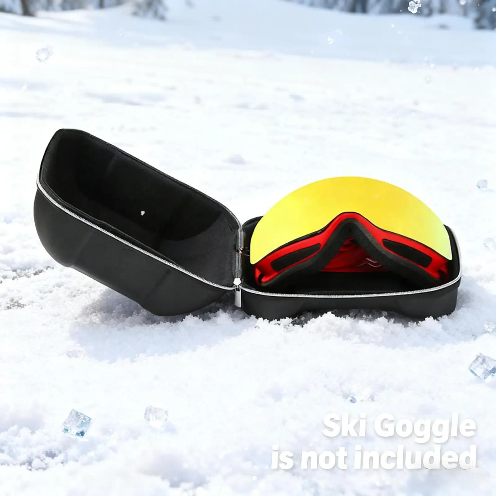 Custodia per Occhiali da Sci e Snowboard, Leggera con Chiusura a Cerniera e Protezione in EVA