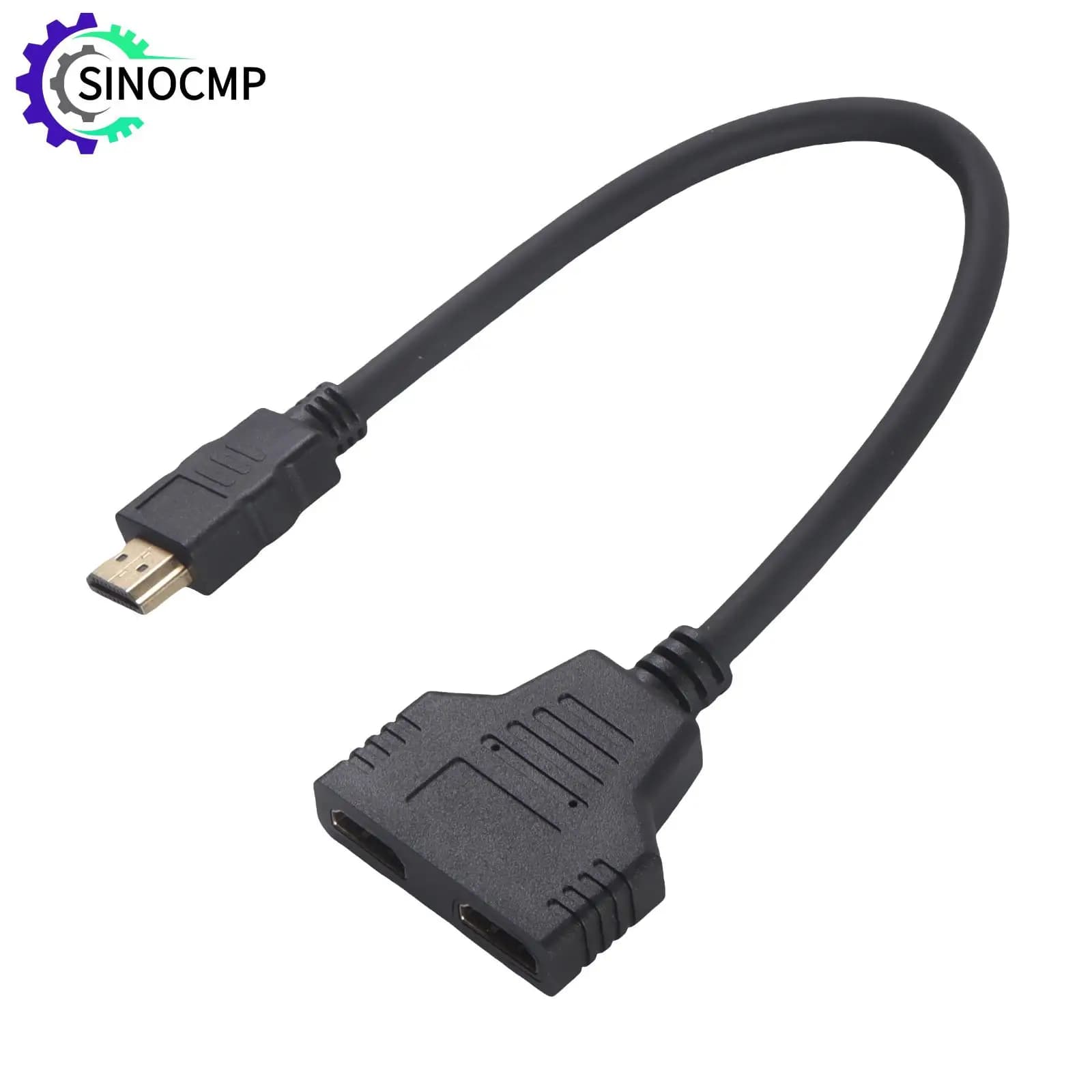 HD 1080P HDMI Splitter Dual Port 1 in 2 Out Male Cable Female HDTV Adapter for Laptop TV Box Monitor Cable from 1 Male to 2 Female