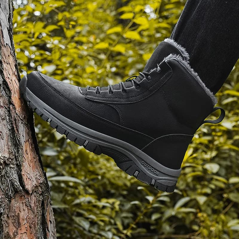 Stivali da neve invernali da uomo Sneakers in pelle impermeabili Stivali da uomo super caldi Stivali da trekking maschili da esterno Scarpe da lavoro 2025 Nuovo
