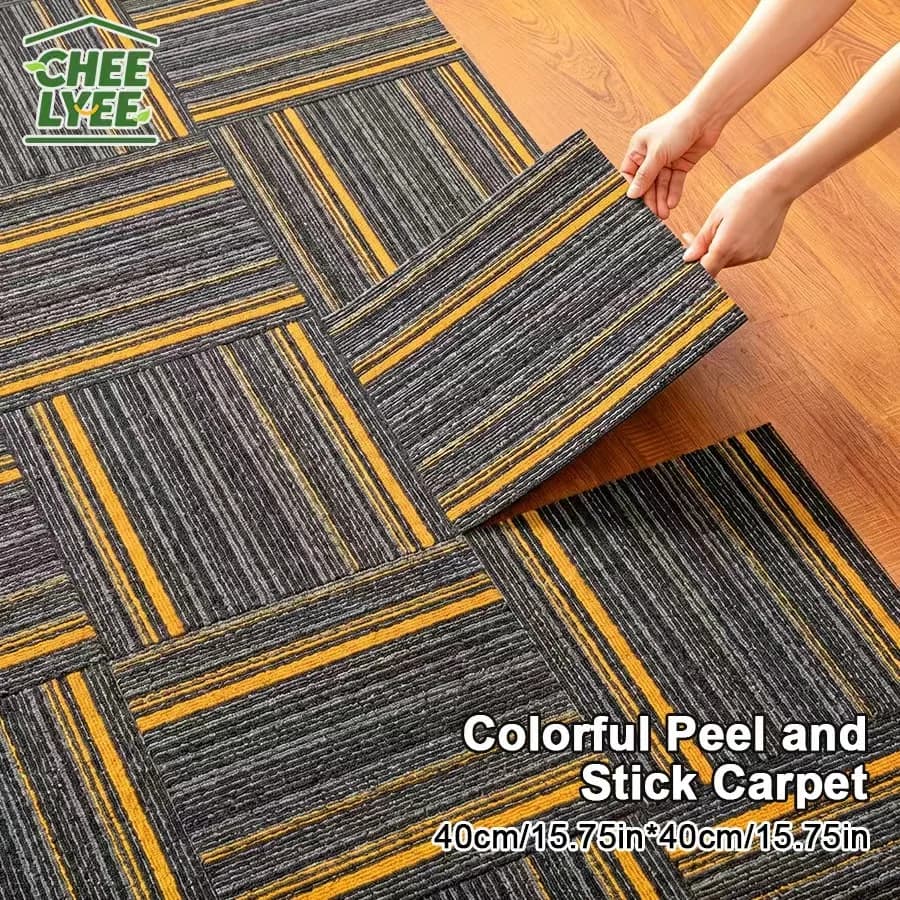8/15 Pieces of Colorful Self-Adhesive Carpet, 6mm Thick Version, Sxp Self-Adhesive Carpet, Can Be Freely Cut for Diy, Self-Adhesive, Suitable for Home, Commercial Use, Office, Bathroom, Door Mat, Stair Mat, Pet Mat, Cat Scratching Board, 15.75X15.75In