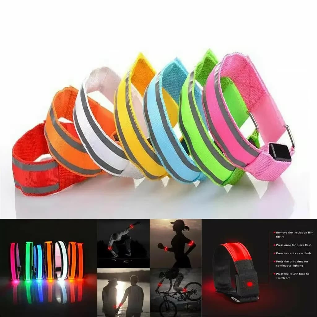 Nuova fascia luminosa a LED riflettente, cinturino da braccio a LED, cintura di sicurezza per corsa notturna e ciclismo, luce LED per corsa, dropshipping