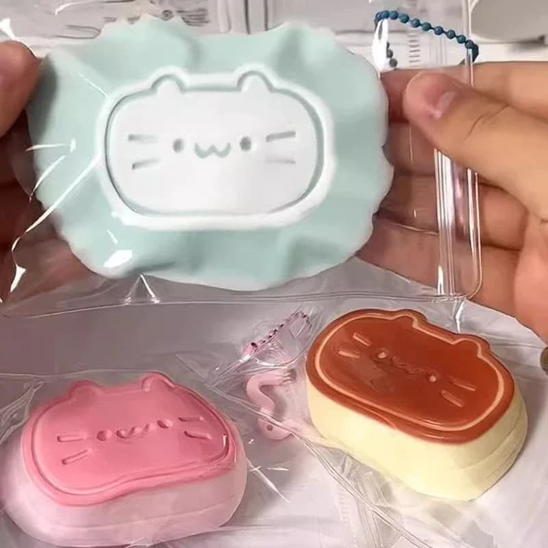 Giocattolo Antistress Morbido e Soffice a Forma di Gatto con Formaggio in TPR, Giocattolo da Spremere per Alleviare lo Stress, Giocattolo a Lenta Risposta per Decompressione