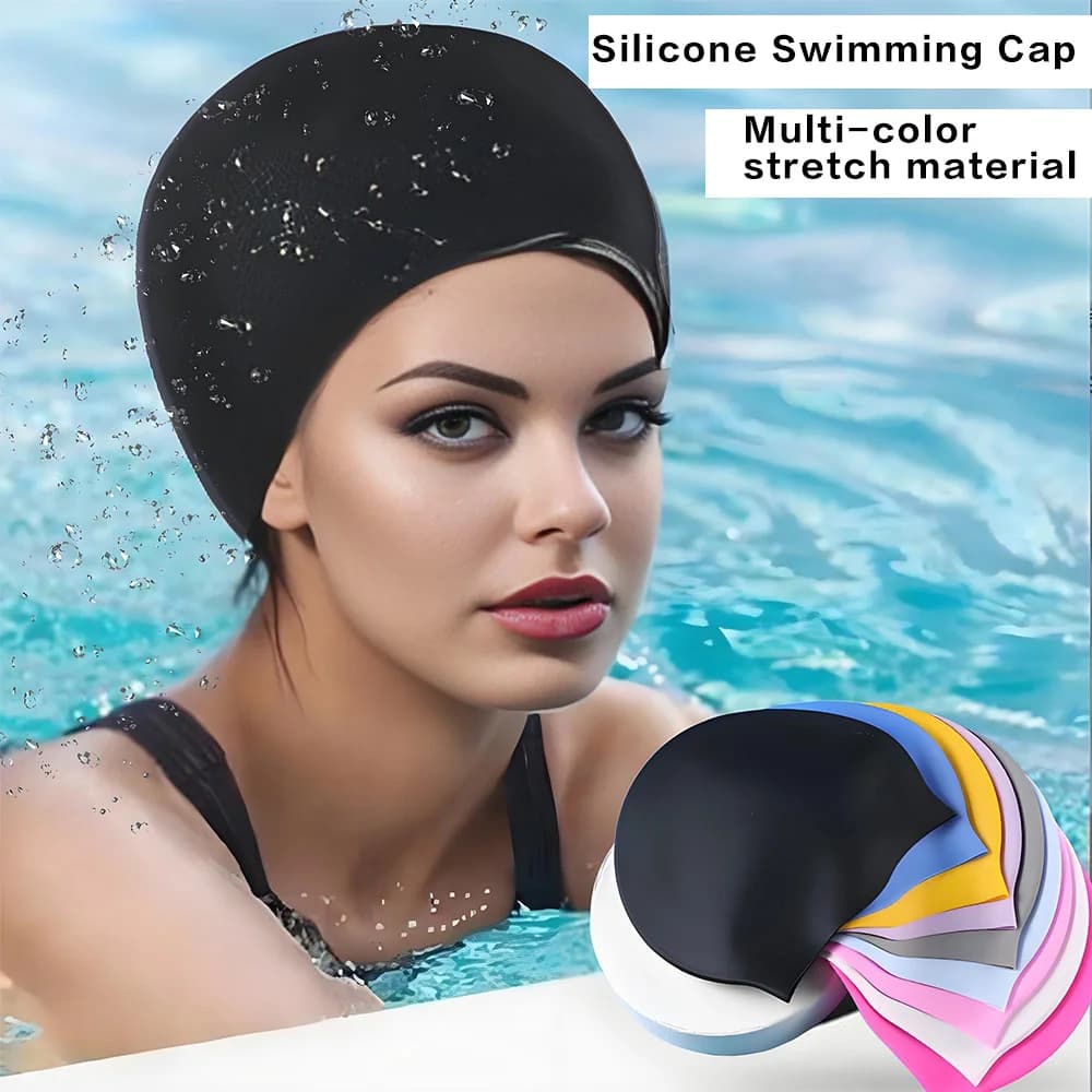 Swim Head Silicone Waterproof Swimming Head Silicone Ear Protection Head Solid Color Swim Head for Men and Women Baby