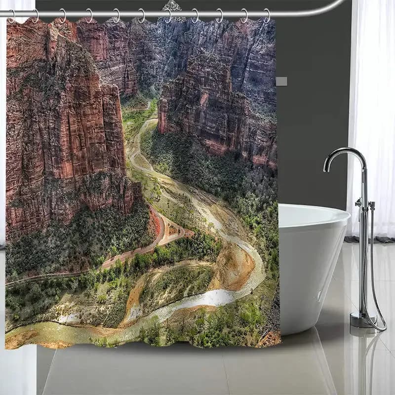 Tenda da doccia con paesaggio naturale del Grand Canyon, tende da bagno moderne in tessuto impermeabile, decorazione per il bagno