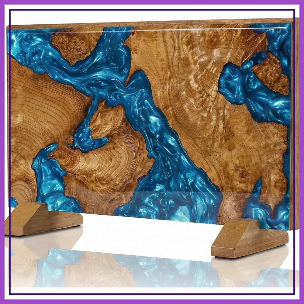Portacoltelli Magnetico Bifacciale, Potente Magnete per Organizzazione Cucina, Legno di Acacia, 16x10 Pollici