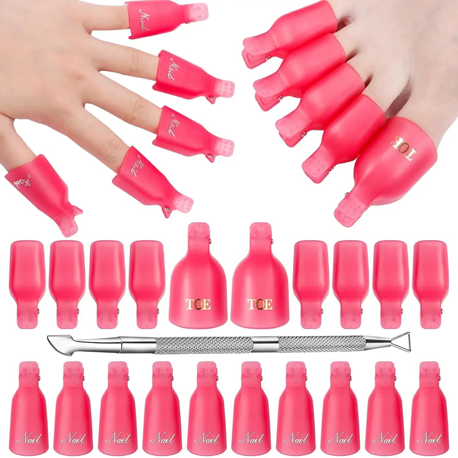 Set of nail removal clamps – Special tool for nail removal, includes 10 manual clamps + 10 clamps for feet + 1 file for nail removal