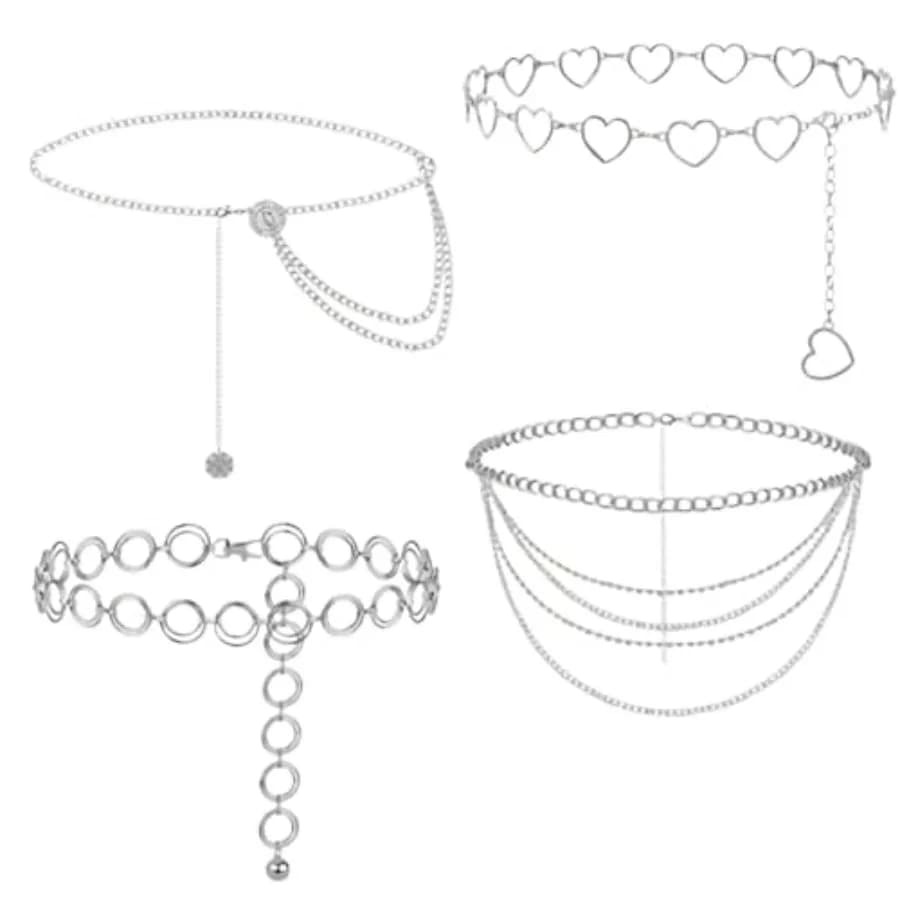 Set di Catene per il Corpo in Stile Punk Gotico per Donne, Cintura Dorata con Portachiavi, Catena per Fianchi Chic Rocker, Accessorio Boho per Festival, Stile Edgy Y2K