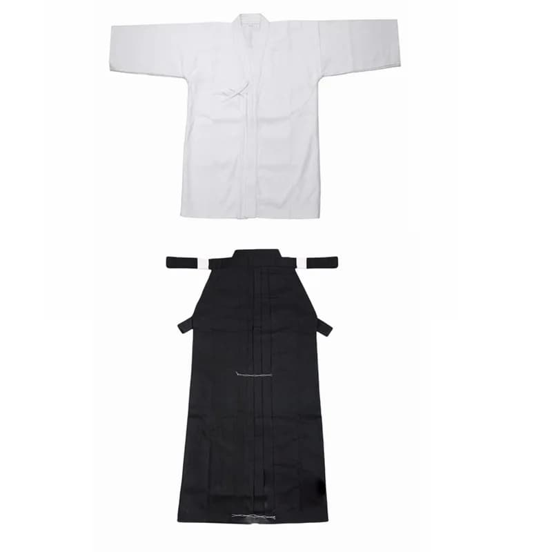 Uniforme di arti marziali tradizionali giapponesi Abbigliamento sportivo Hakama Samurai Iaido Cullottes Kendo Kimono Gonna Kimono Aikido