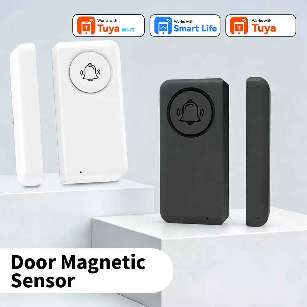 Sensore Magnetico per Porte WiFi 2.4G, Rilevatore di Apertura Porte e Finestre, Allarme di Sicurezza, Controllo Intelligente