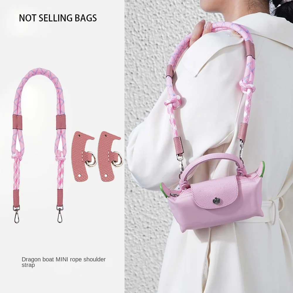 Longchamp Mini Tote Bag Strap Modified String Strap Free Punching 78cm Color Contrast Shoulder Accessories