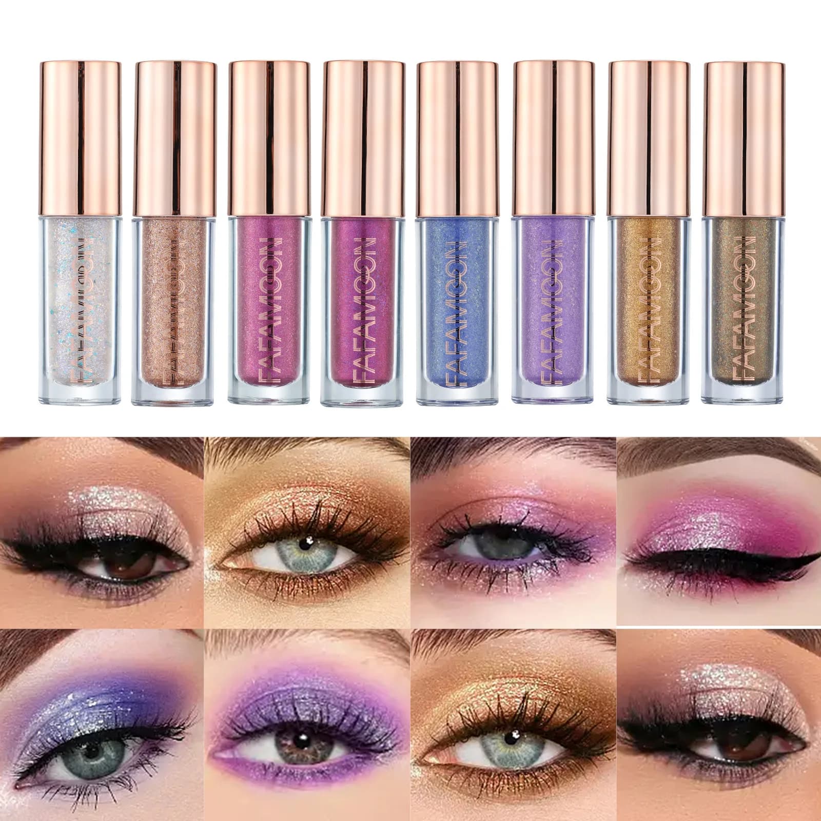 Nuovo ombretto Glitter multicolore opaco Shimmer Pearl paillettes Fashion Liquid Eyeshadow Waterproof Sexy Brighten Eye Cosmetics